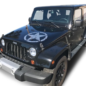 Fits Jeep Wrangler Star Hood Graphics 3M Auto Decals Stickers Vinyl Stripes Years 2007-2023