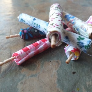 Dollhouse Fabric Rolls – Set of 5 Miniature Haberdashery, Sewing Room Accessories, Dollhouse Craft Supplies
