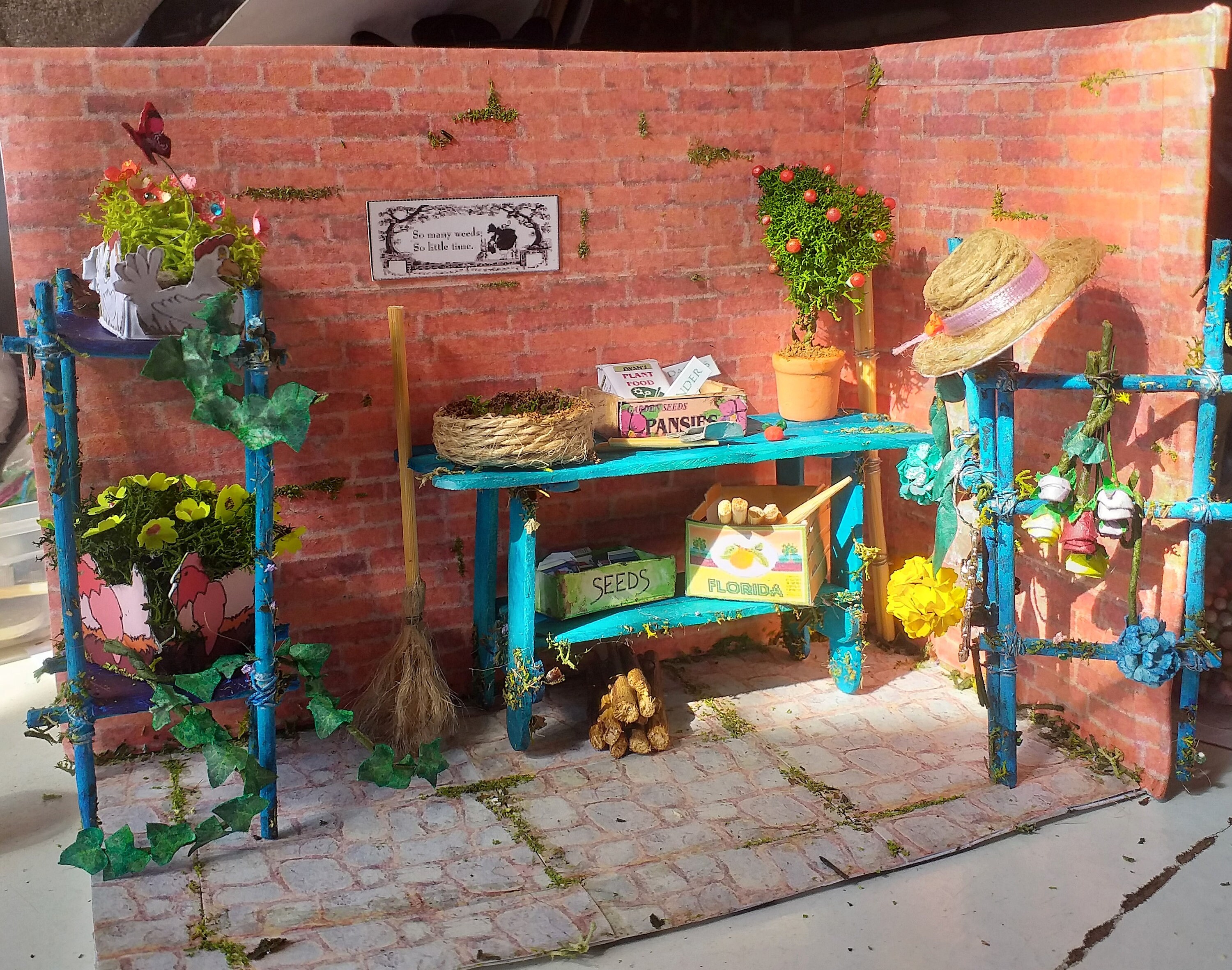 Garden Table Diorama Handmade Miniature Garden Table Etsy UK