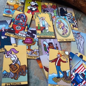 Futurama, Tarot Deck, 22 Tarot Cards, Fun Collectable Set, Handmade Art, Fry, Bender, Leela, Zoidberg, Nibbler and many other Characters