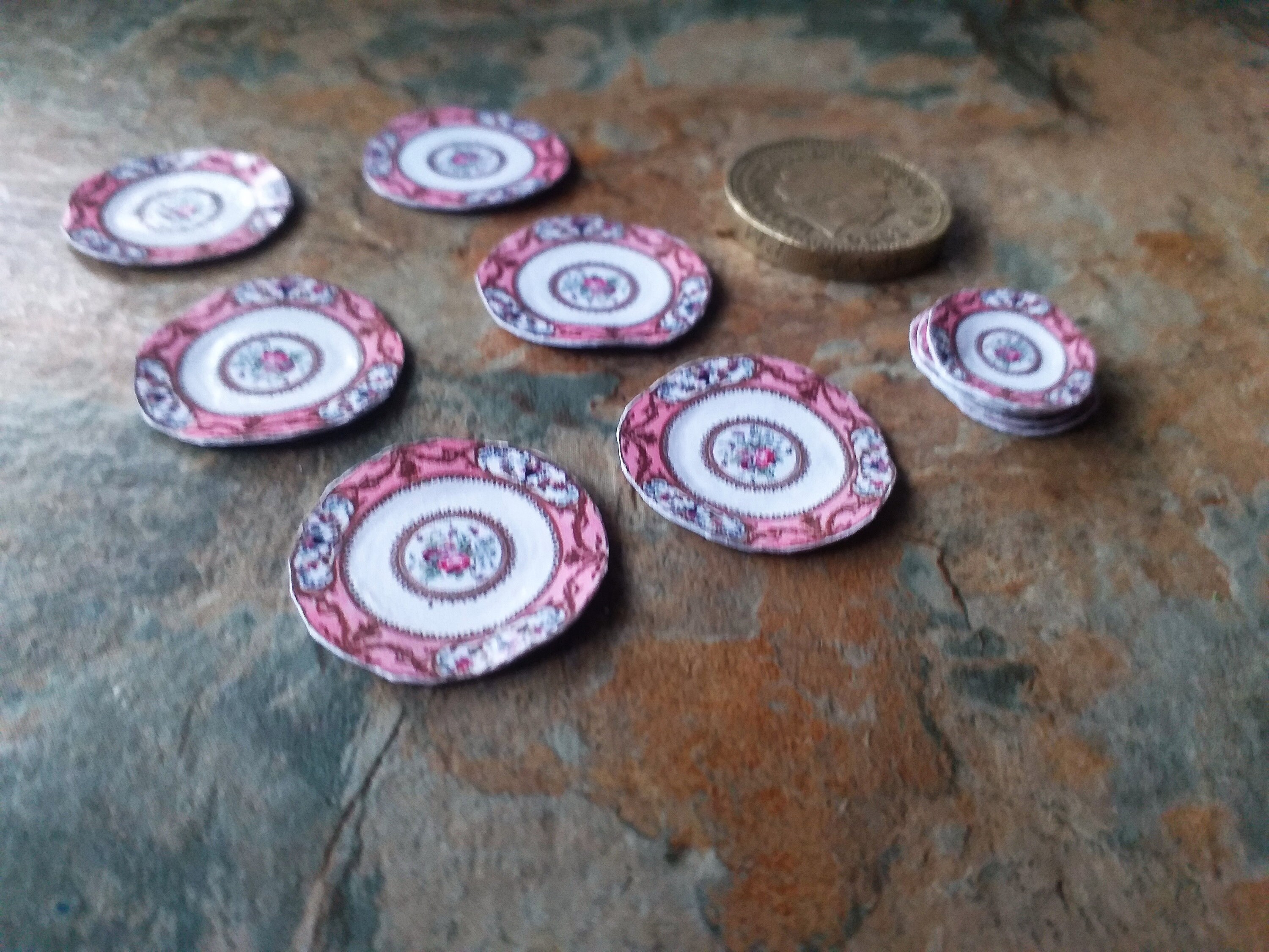 Set of 4 Floral Dolls Plates Dolls House Plates Miniature Etsy UK