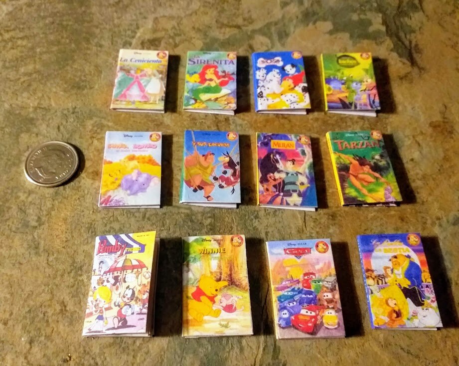 Set of 5 Miniature Disney Books Dolls House Disney Books Etsy UK