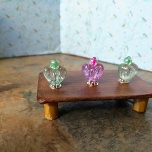 Miniature Perfume Bottle  Heart-Shaped Sparkle Bottle, Dollhouse Bedroom & Bathroom Accessory, Handmade Miniature