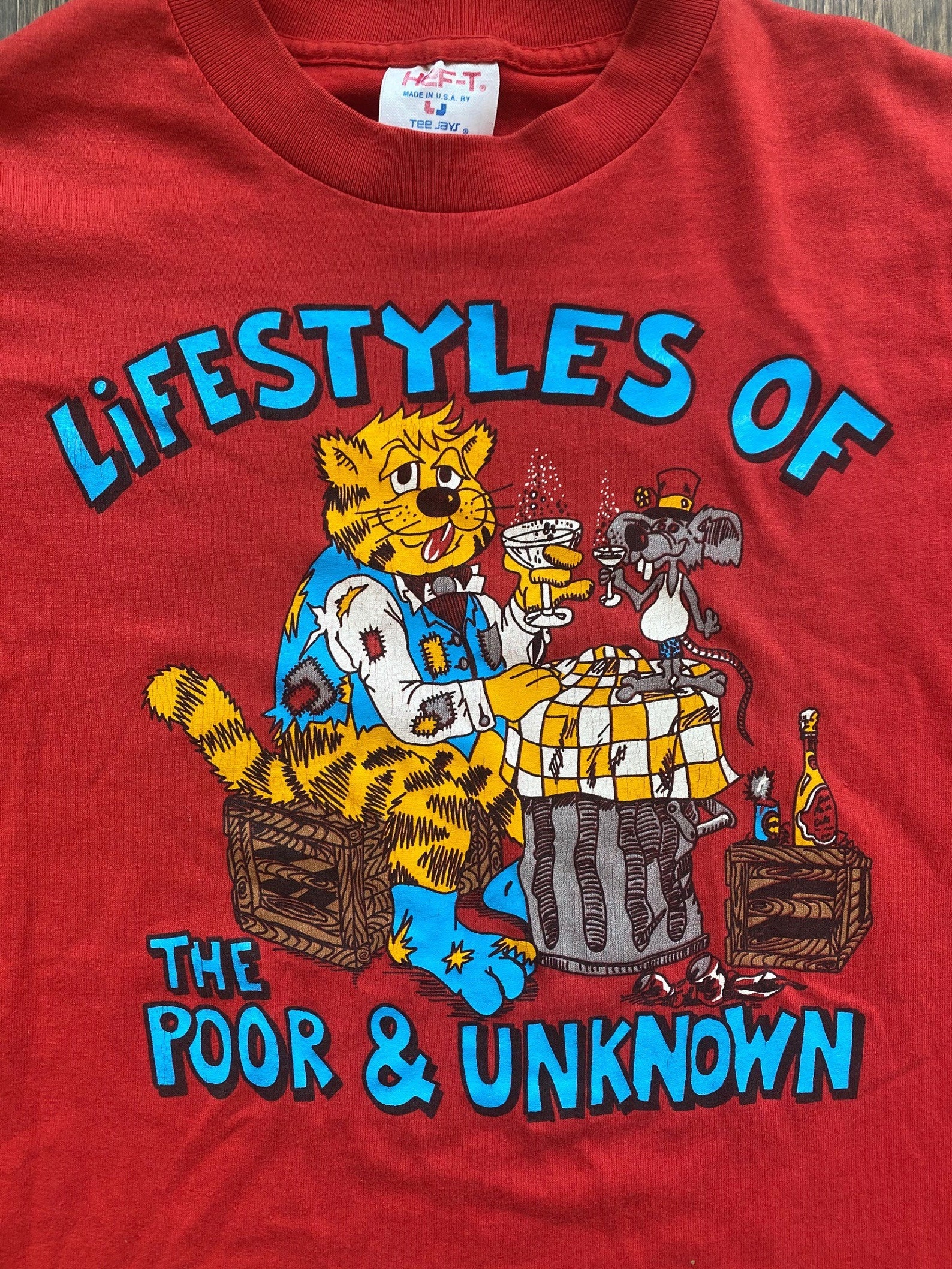 Lifestyles of the Poor & Unknown red t-shirt vintage retro | Etsy