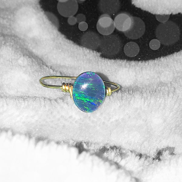 Australian Opal solitaire ring