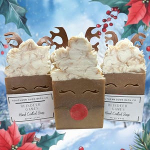 Reindeer soap, decorative soap, gift, stocking stuffer, cute soap, handmade