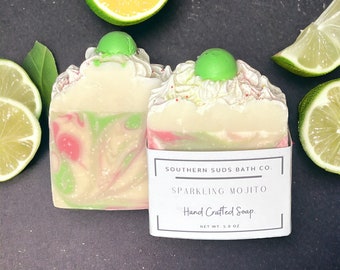 Sparkling Mojito, Handmade soap, gift soap, mint, vegan, lime