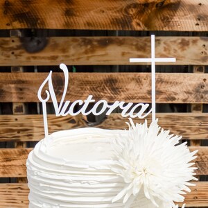 Custom Baptism Cake Topper | Christening Cake Topper | Cross Cake Topper | Baptism Party | Baptism Decor | Personalized Cake Topper | Cross