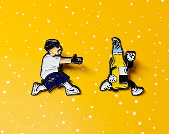 Funny beer 2 piece daily vintage Enamel Pin - Punky Pins｜pin badge｜badges Funny pins, Cute Pins in the UK