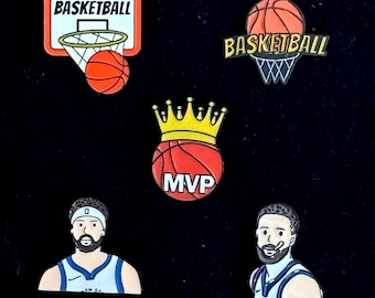 Basketball game and super stars Enamel Pin - Punky Pins｜pin badge｜badges Funny pins, Cute Pins in the UK｜icon design｜weeding gift