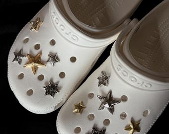 Metal Star Shoe Charms – Gold, Silver, Crystal, Vintage Designs