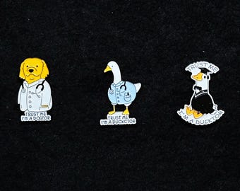 Cute Doctor Duck  Enamel Pin - Punky Pins｜pin badge｜badges Funny pins, Cute Pins in the UK