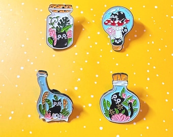 Cute cat  daily vintage Enamel Pin - Punky Pins｜pin badge｜badges Funny pins, Cute Pins in the UK