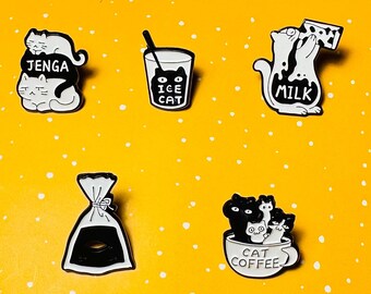 Cute Cat  naughty vintage Enamel Pin - Punky Pins｜pin badge｜badges Funny pins, Cute Pins in the UK