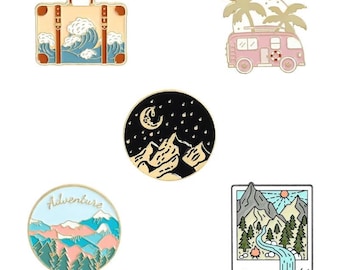 Travel journey natural  Enamel Pin - Punky Pins｜pin badge｜badges Funny pins, Cute Pins in the UK