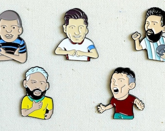 Soccer  star  Enamel Pin - Punky Pins｜pin badge｜badges Funny pins, Cute Pins in the UK｜icon design