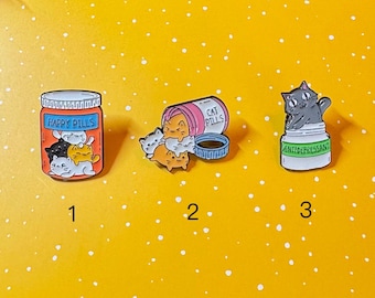 Cute cat  daily vintage Enamel Pin - Punky Pins｜pin badge｜badges Funny pins, Cute Pins in the UK