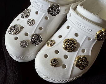 Fashion  metal Shoe Charms chain｜pretty rose flower  design– Elegant & Vintage charm for gift