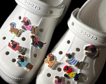 Cute puppy dachshund Shoe Charms｜pretty high quality Pet dog – Elegant & Vintage charm for gift