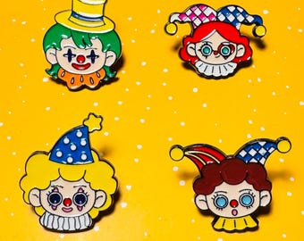 Cute Clown birthday party colorful vintage Enamel Pin - Punky Pins｜pin badge｜special gift for anniversary