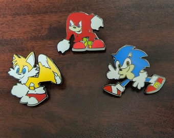 Sonic the hedgehog Metal Pins (Sonic, Tails, Knuckles)