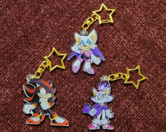 2 inch Shadow Blaze and Rouge Keychains