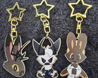 Jackalope and Rabbit Keychains