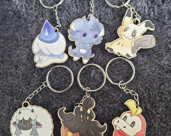 Later Gen Printed Pokemon Wooden Keychains