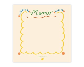 Memo List Post-it® Note Pads 50 Sheet | Stationary , bohemian, cute, colorful, eclectic, quirky, playful, whimsical, vintage, mid century