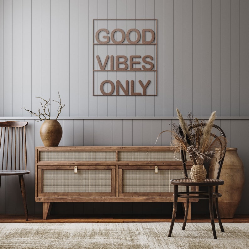Good Vibes Only Die Cut Metal Sign Decor Etsy