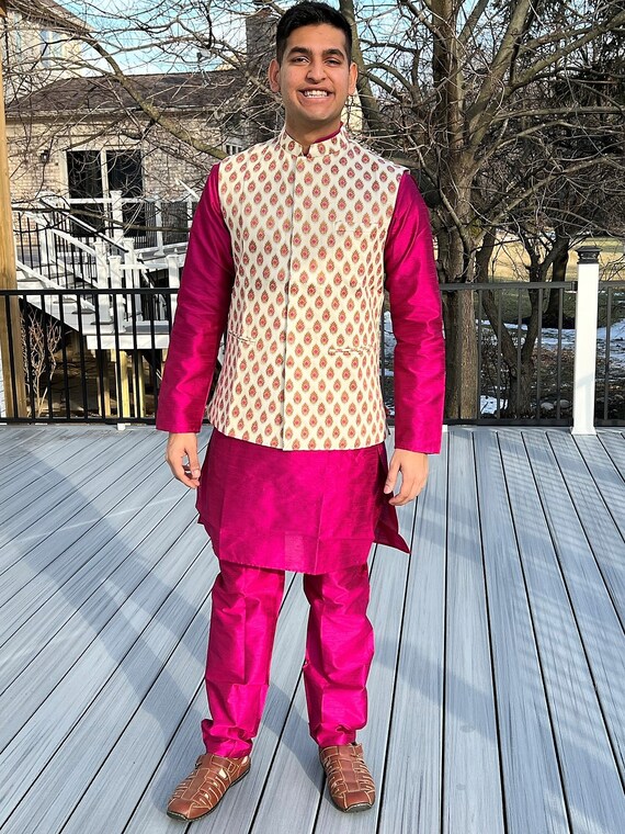 Pakistani kurta pajama with jacket hotsell