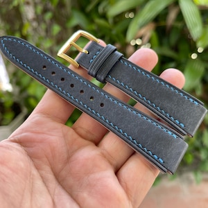 Corner notched watch strap from Navy Pueblo leather