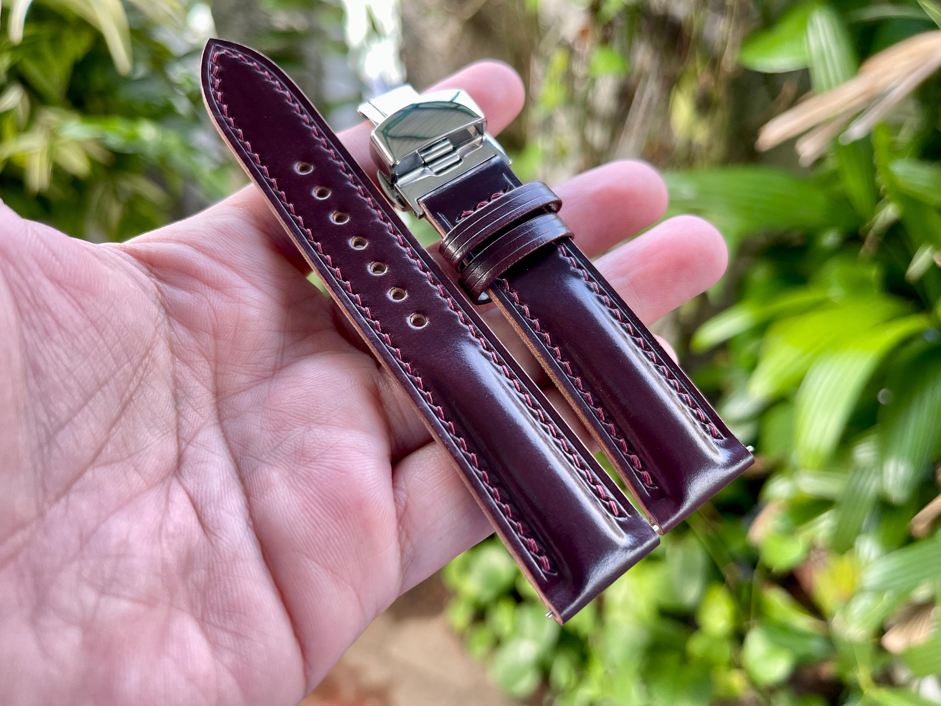 Color 8 Horween Shell Cordovan Leather Watch Strap With Quick
