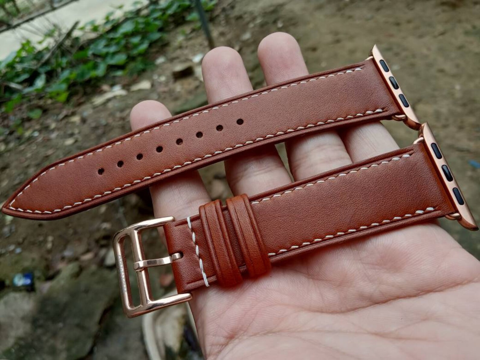 fauve barenia leather single tour deployment buckle