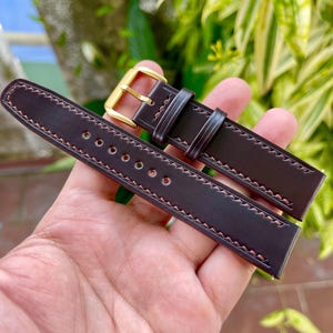 Color 8 Horween Shell Cordovan Leather Watch Strap with Quick Release