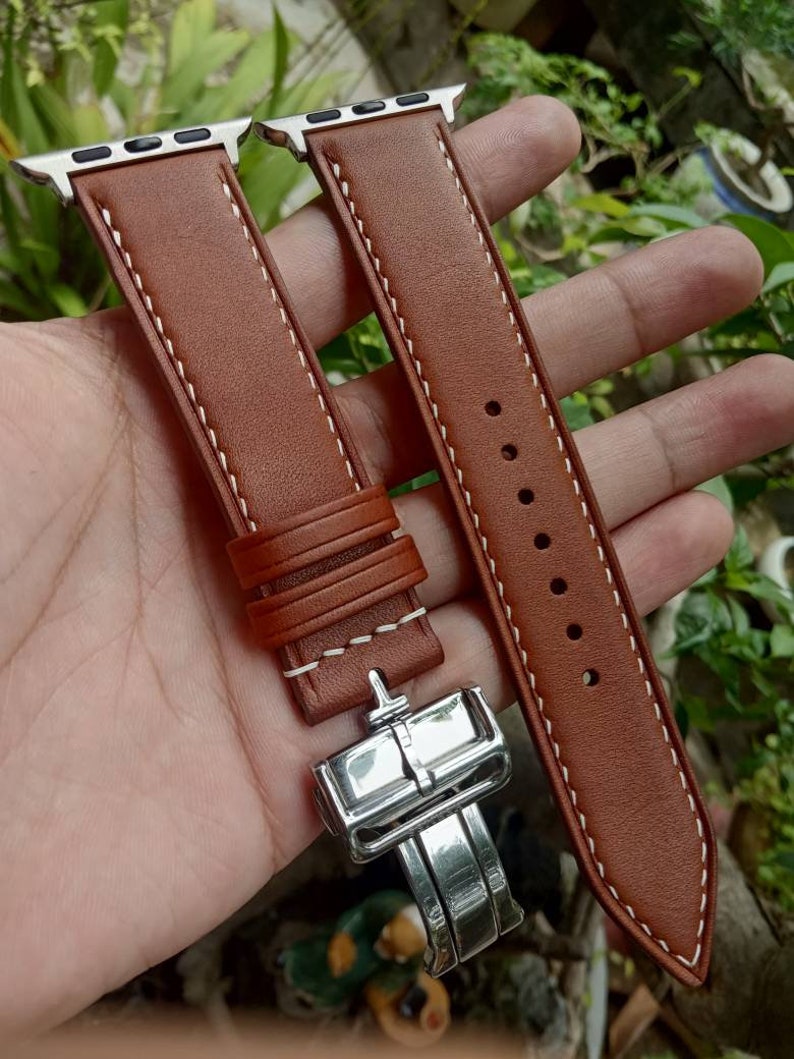fauve barenia leather single tour deployment buckle