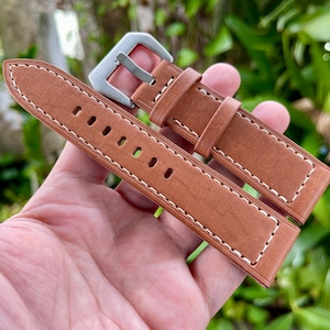 Horween leather watch strap for Panerai