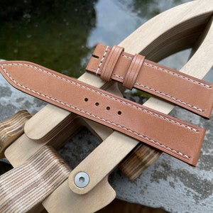 Natural shell cordovan leather watch strap in all sizes with quick release spring bars