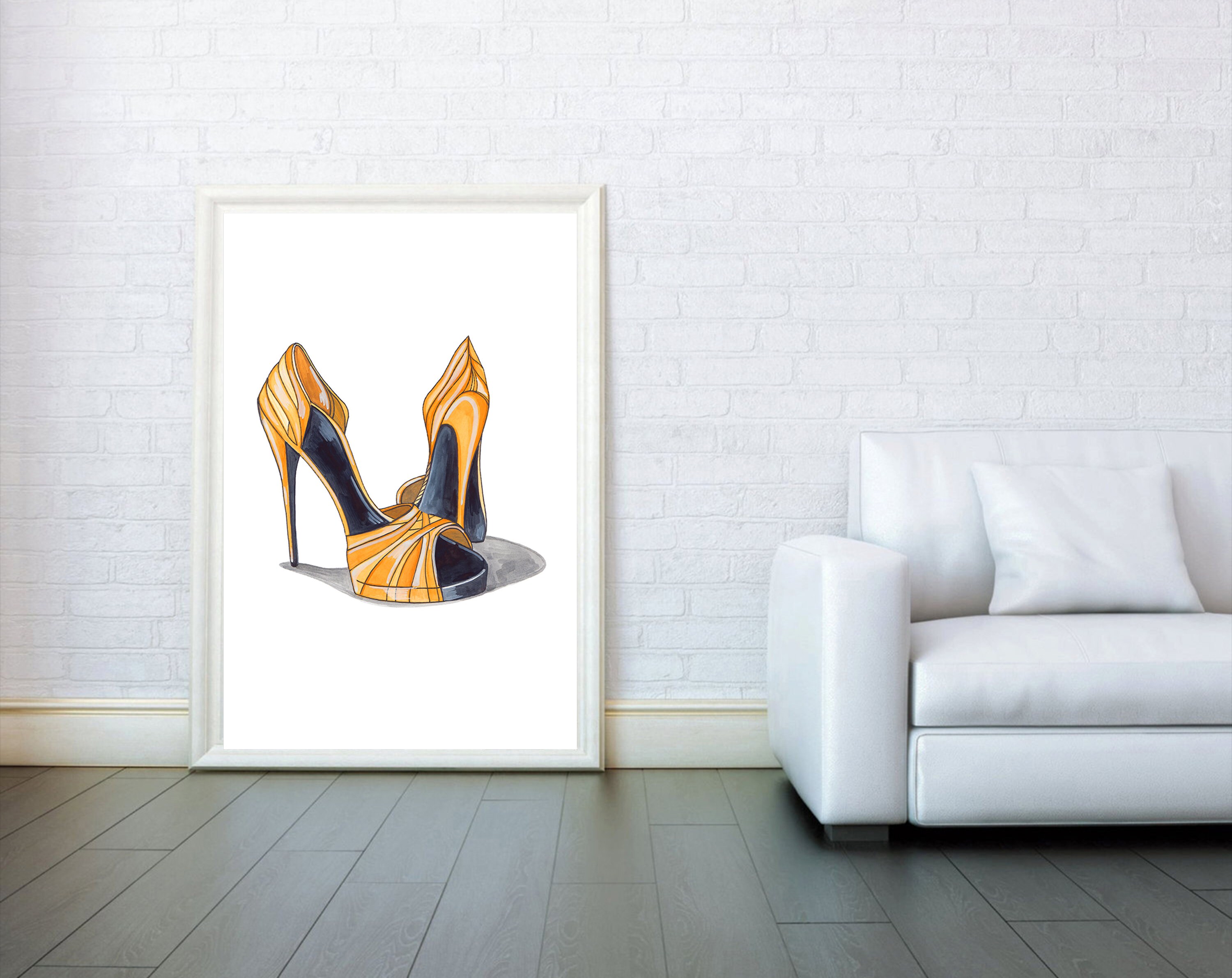 shoes-art-illustration-print-fashion-decor-poster-girly-wall-etsy