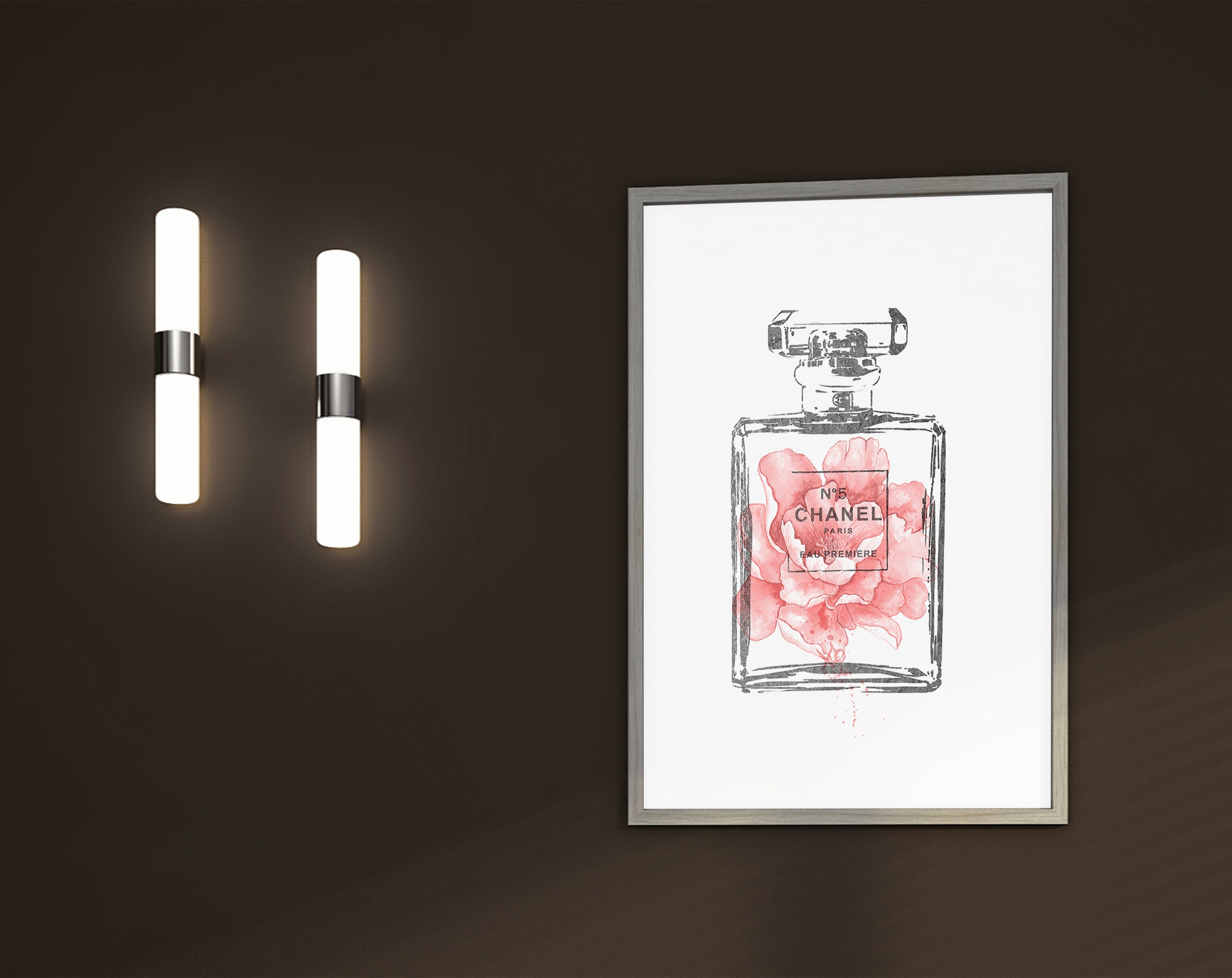 Perfume Bottle Wall Art Fashion Watercolor Illustration Etsy