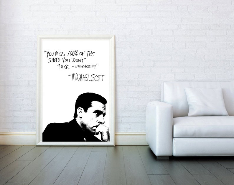 The Office Quote Decor Michael Scott Wayne Gretzky Poster Etsy