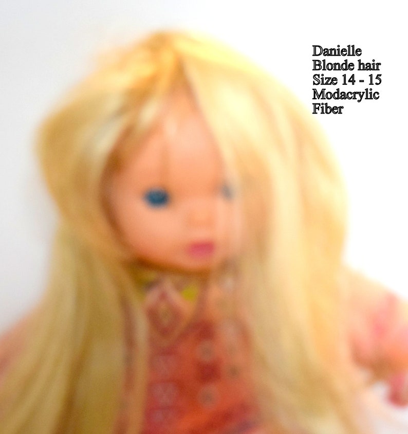 DOLL WIG Style Heather Size 14-15 In Color Pale Blonde Modacrylic By Playhouse