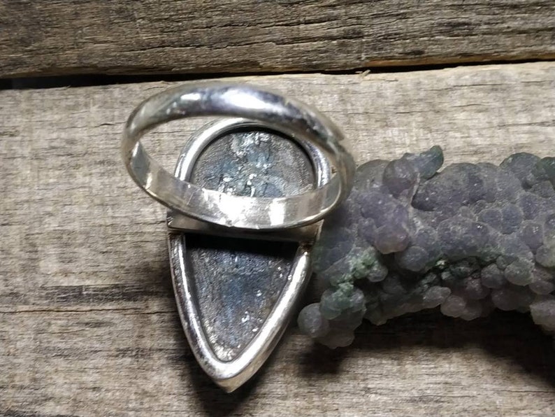 silver ring Sterling silver jewellery,natural stone Flashy Blue apatite ring