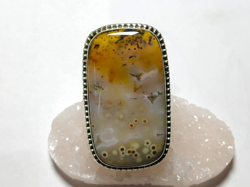 Ocean Jasper ring silver Ring natural stone 92.5 Sterling silver jewellery