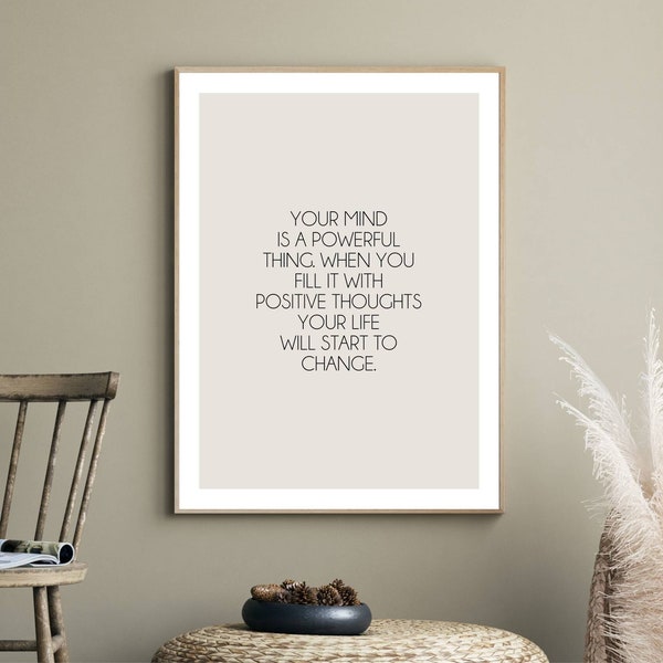 Poster your mind / Zuhause / Beige / Poster Boho / Poster Wohnzimmer / Poster Spruch