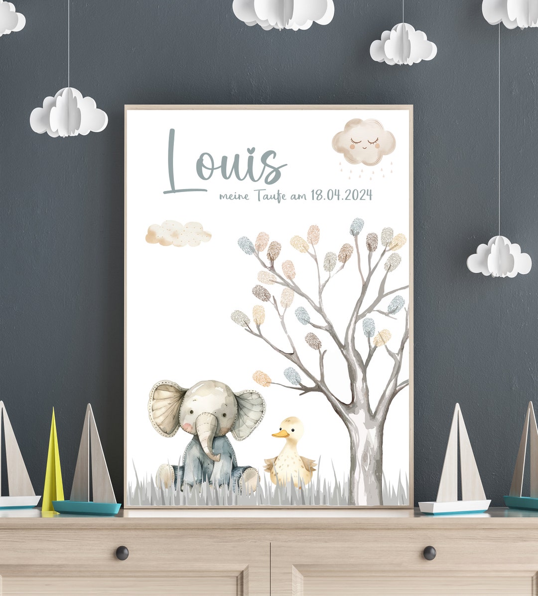 Digital File / Personalized Mural / Fingerprint Tree / Fingerprint ...