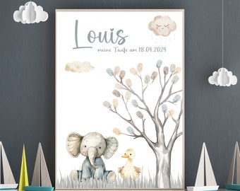 Digital file / Personalized mural / Fingerprint tree / Fingerprint baptism / Fingerprint tree / Gift baptism