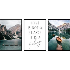 Poster set of 3 / lake / picture living room / gift moving / housewarming / poster set at home / optionally DIN A4 or DIN A3, without picture frame