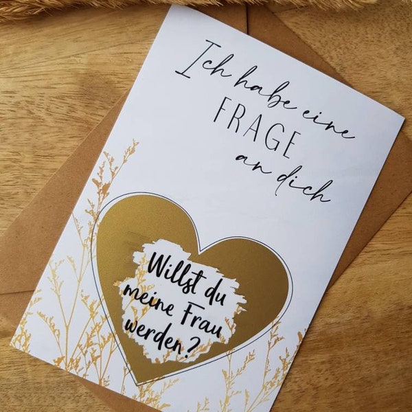 Postkarte Rubbellos | Rubbelkarte | Boho | DIN A6, inklusive Umschlag| zum frei rubbeln | Heiratsantrag | Hochzeit | Glückslos