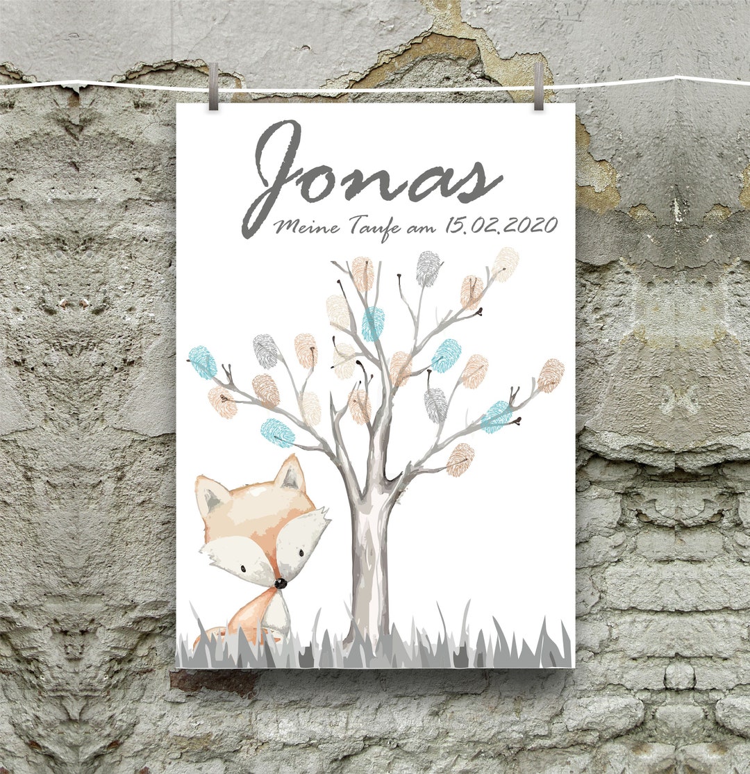 Personalized Mural / Fingerprint Tree / Fingerprint Baptism / - Etsy